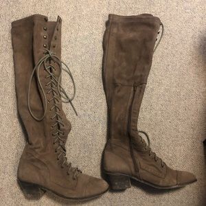Jeffrey Campbell lace up suede boots